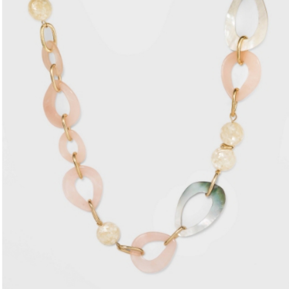 NWT shell acrylic statement necklace